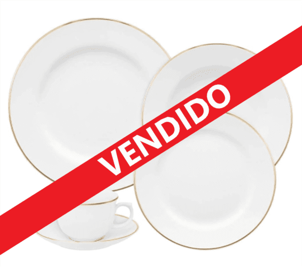 Aparelho de Jantar e Chá em Porcelana Branco 20 peças