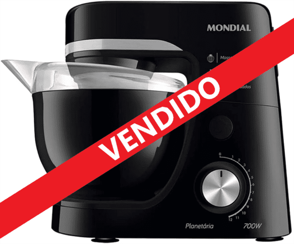 Batedeira Planetária Mondial BP-03 com 12 Velocidades e 700W – Preto vendido