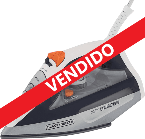 Black Decker Ferro de Passar Roupa, com Vaporizador, Sistema Antigotejamento, Preto, Branco e Cinza, Modelo FX3100, 127V venda