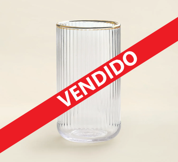 Conjunto 6 Copos Canelados Filete Dourado 500ml ACASA Angeloni Vendido